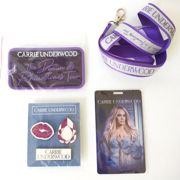 Carrie Underwood Denim & Rhinestones Tour Merch Box Set NWT Lanyard Pin Bag Tag - Picture 5 of 7